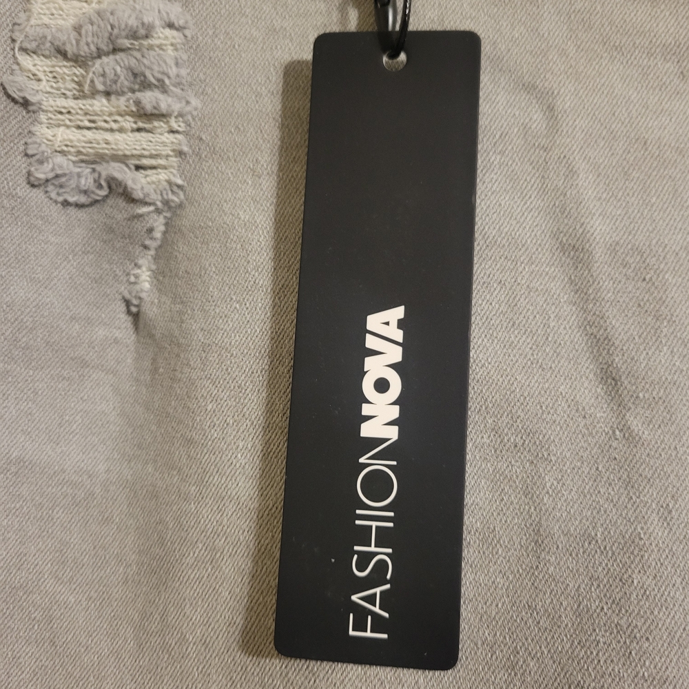 Fashion Nova Beacon Body Lifting Ripped High Rise Stretch Skinny Gray Denim SZ11 - Picture 11 of 14